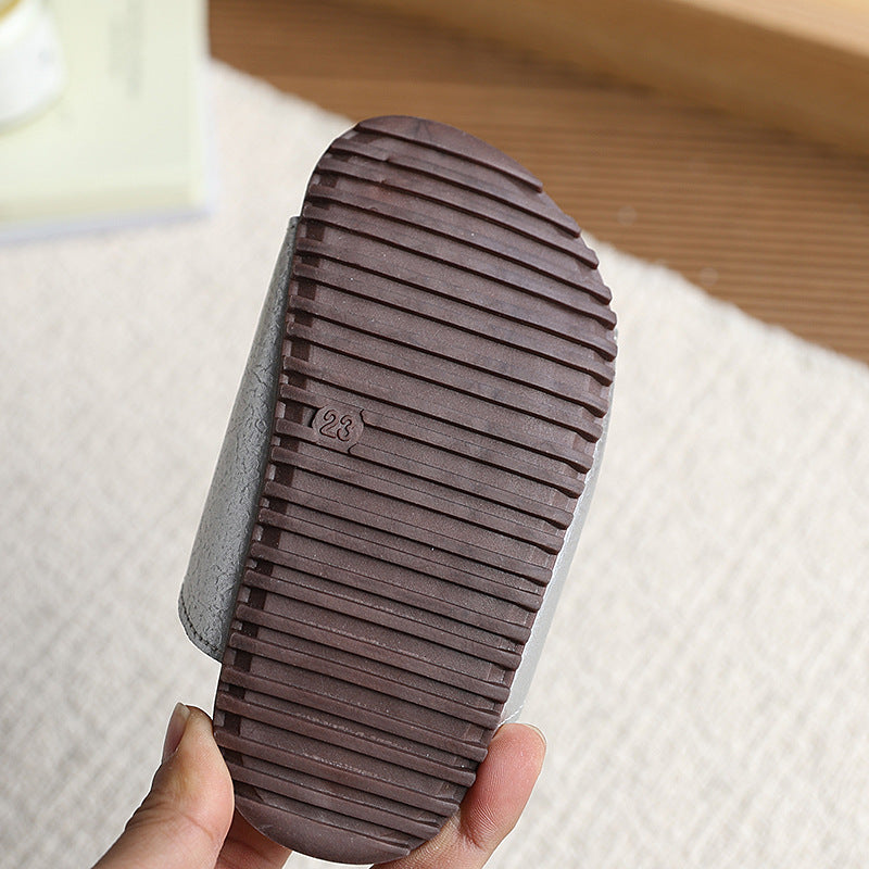 Girls' summer sandals: new thick-soled, trendy, casual kids' shoes - versatile outdoor wear with tie-up straps