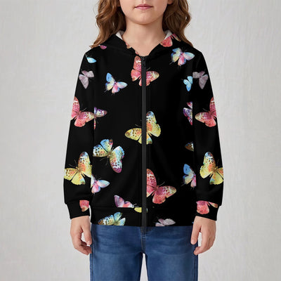 Kids' hoodie jacket, cross-border hot seller: cute cartoon print fashion zip-up hoodie for girls, dropshipping available