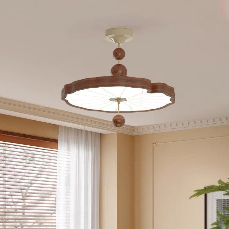 French bedroom retro Song Dynasty aesthetics room lighting medieval atmosphere solid wood study dining room light lotus leaf chandelier