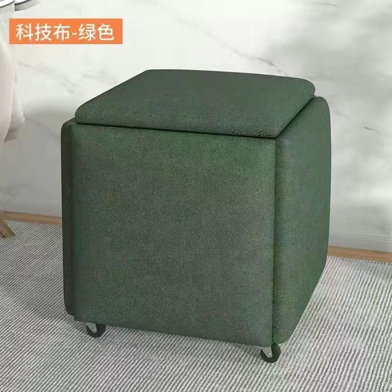 Minimalist modern metal 5-in-1 cube stool: multifunctional storage shoe bench for home and kids