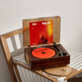 Retro high-fidelity audiophile cd & vinyl record player - trendy album collection - perfect birthday gift for her