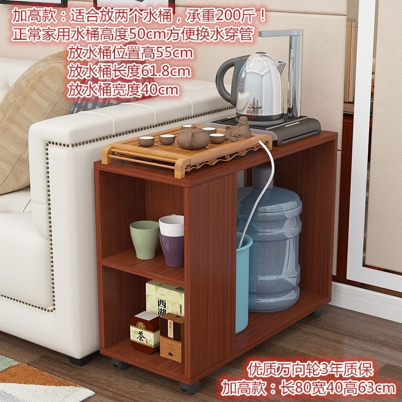 Small apartment coffee table, living room mobile tea table with wheels, sofa side table, mobile trolley table, side table
