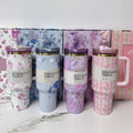 New arrivalstanley blooming ice cup 304 stainless steel vacuum thermos cup with handle portable straw cup