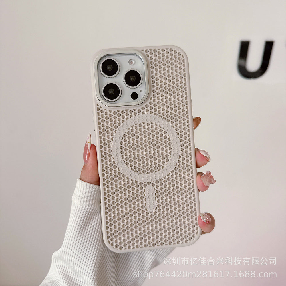 Premium mesh cooling magnetic case for samsung s26 ultra, honeycomb breathable mesh, skin-feel anti-drop for s24/s23