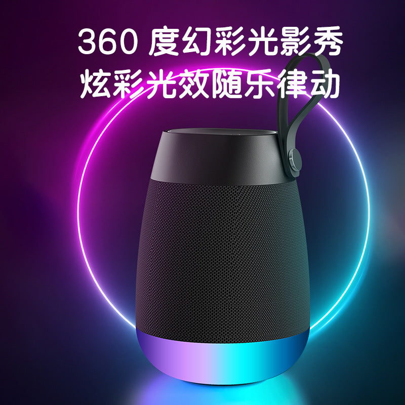 Ebs-702 wireless bluetooth speaker - rgb camping atmosphere speaker, outdoor fabric waterproof cylindrical portable speaker