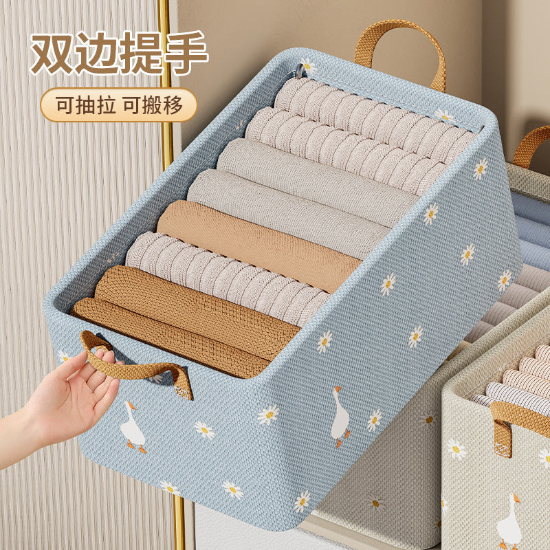 Printed foldable with steel frame storage box, household wardrobe layered arrangement, dormitory storage box, drawer type storage basket