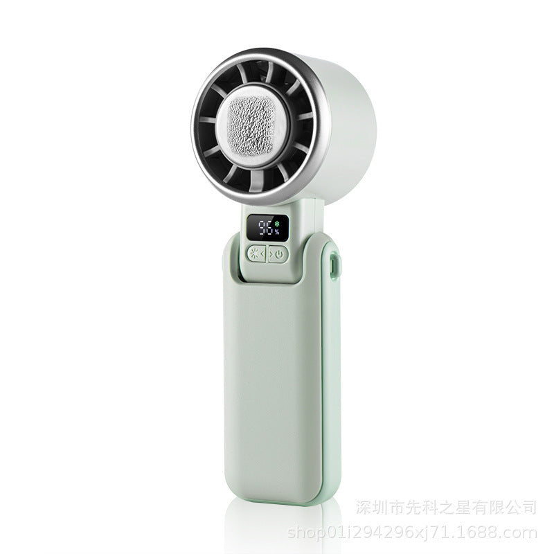three-in-one handheld turbine high-speed small fan charging new ice-sensing electric fan portable bladeless wind span