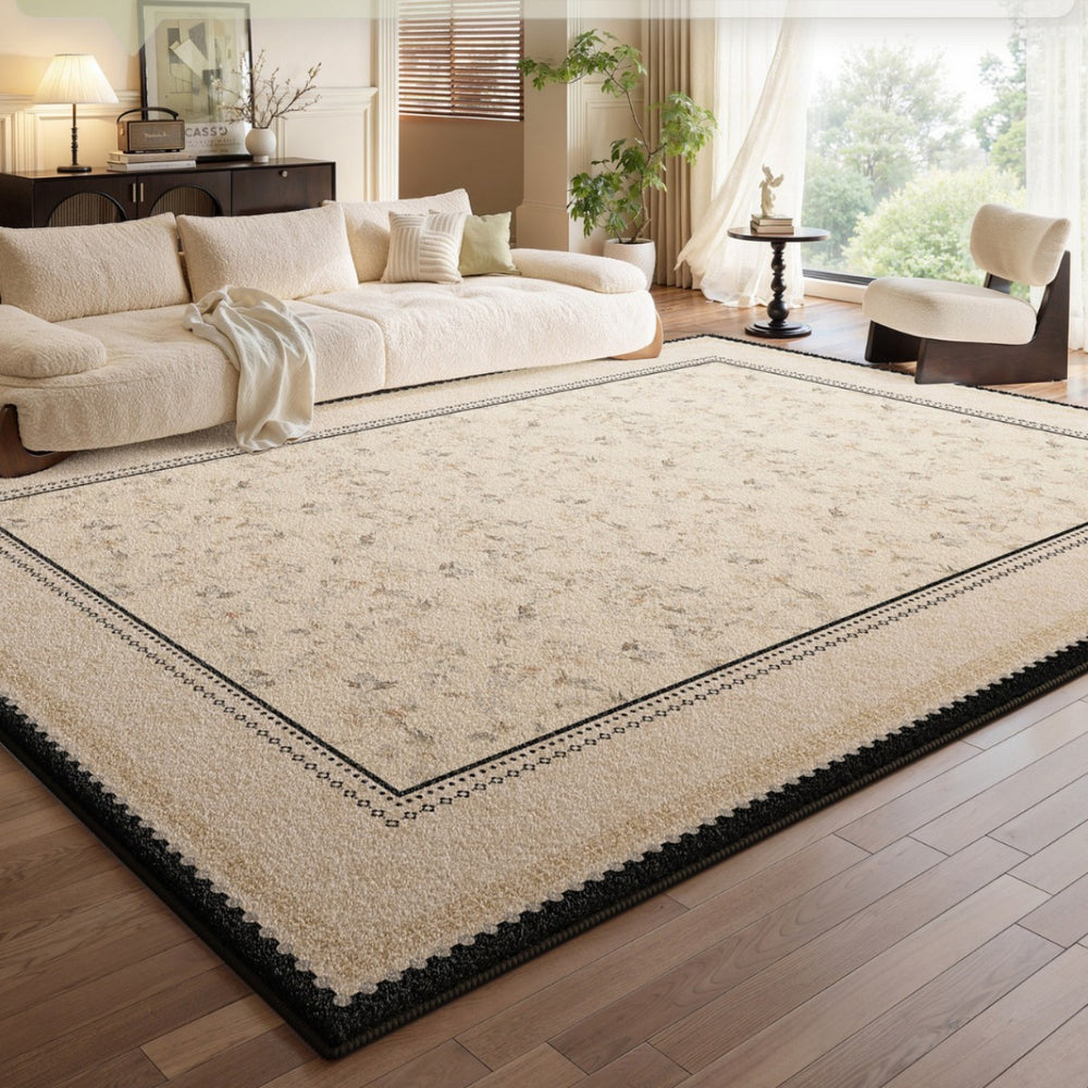 Carpet living room no-wash and wipeable medieval cream style soundproof bedside bedroom non-slip sofa floor mat full coverage large area