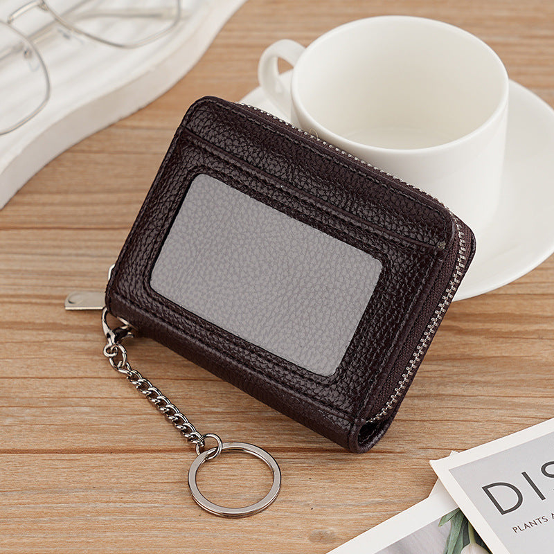 popular multi-color zipper credit card bag RFID wallet women's small card holder  organ card bag
