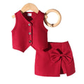 Kids clothing cross-border exclusive i  fashion children's clothing new arrival children's red vest + skirt