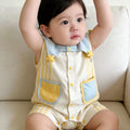 Summer lightweight newborn baby clothes - cute cartoon sleeveless romper for boys and girls, perfect for first birthday celebrations