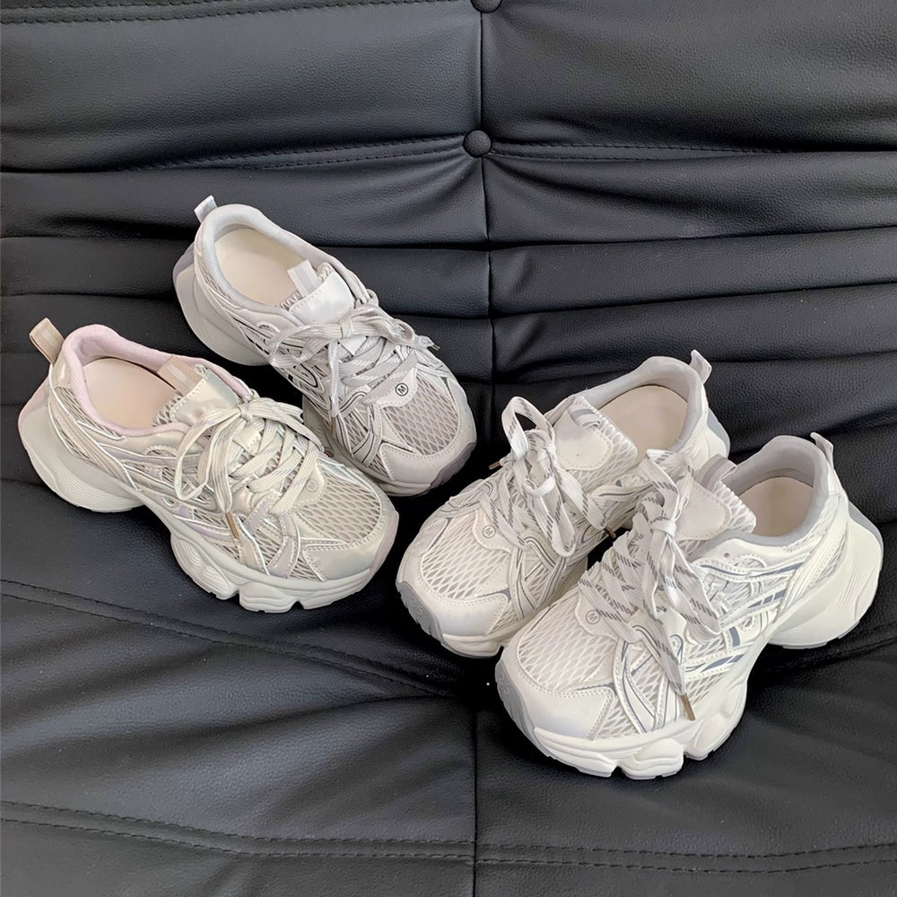 Thick sole dad shoes for women 2026 summernew arrivaleasiest for matchpetites lightweight breathable casual shoes height increasing shoes