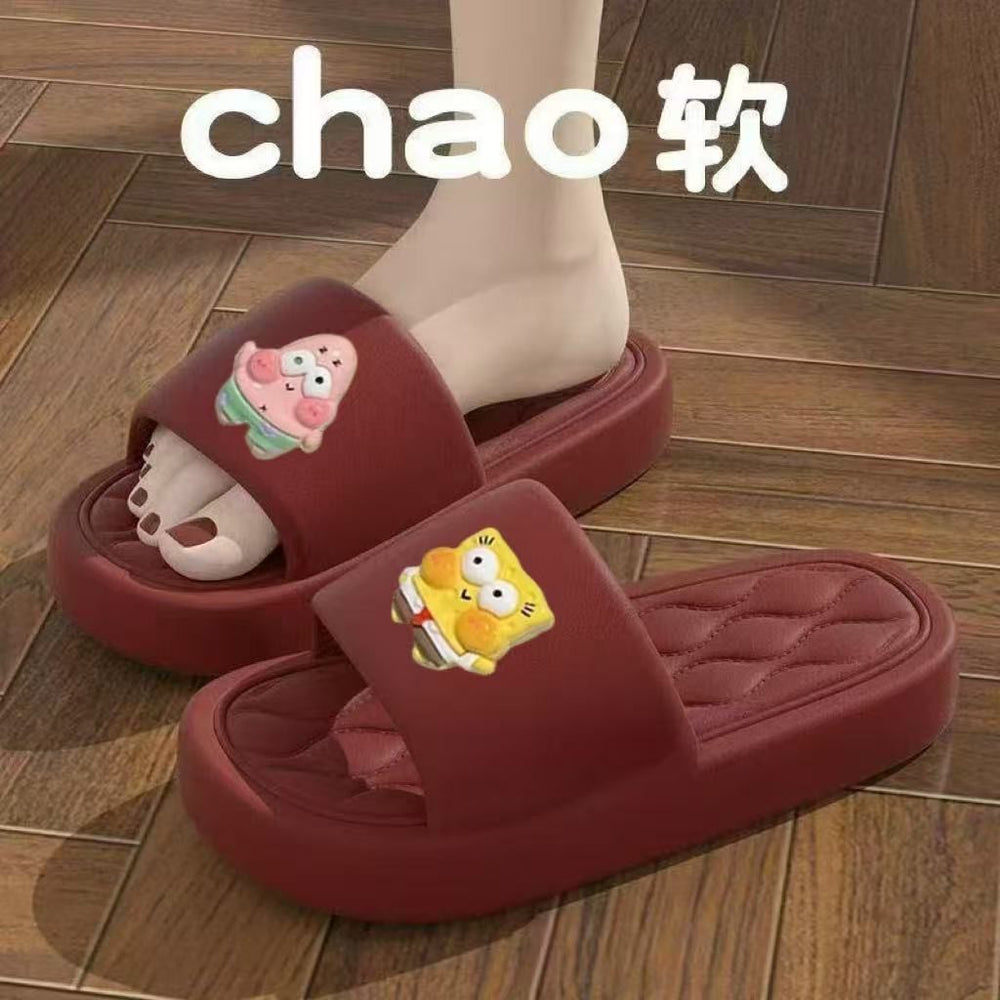 Thick sole slippers women's summer bathroom non-slipplaidcouple shoes home thick sole seaside sandals slippers couple sandals wholesale