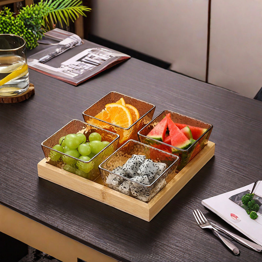 Fruit platter bar ktv snack platter acrylic snack plate melon seed plate divided grids dried fruit plate suit restaurant commercial