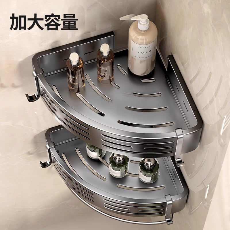 Bathroom storage rack bathroom wall storage rack punch-free wall-mounted toilet tripod washroom wash basin
