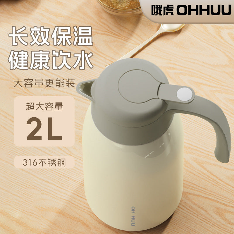 316 high quality thermos double layer vacuum for home coffee pot tea water separation stewing teapot large capacity constant temperature 24h