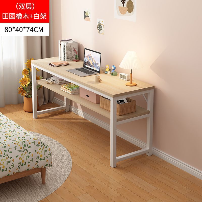 Desk, simple dining table, office desk, home double-layer desk, study desk, writing desk, minimalist computer desk, training table