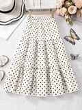 Girls' midi skirt, floral print flowy skirt