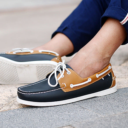 Sailboat shoes men's second-layer cowhide new arrival driving shoes british non-slip flats shoes slip-on low-top men's shoes casual