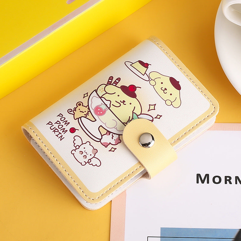Cute, small and large-capacity cartoon card bag, glue page card position, anti-degaussing driver's license cover, ultra-thin card clip, wallet card cover.
