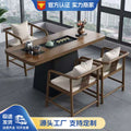 Modern minimalist small apartment balcony solid wood tea table and chair set with integrated tea tray and kettle - 2024 new arrival