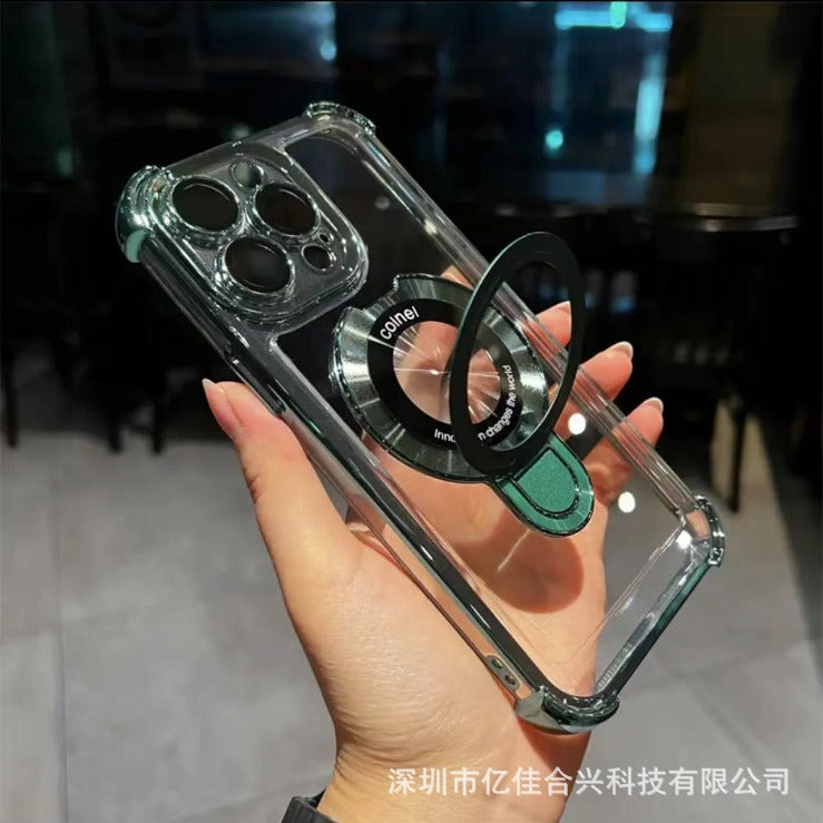 Suitable for iphone16 shockproof mobile phone case 17 excellent shield bracket magnetic suction apple 15promax four-corner anti-fall sheath