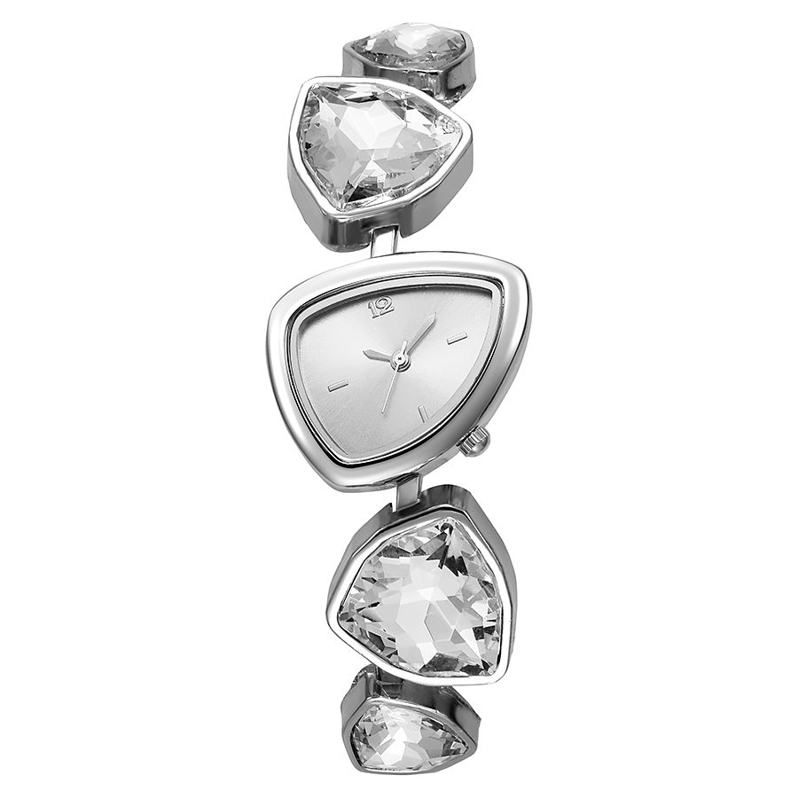 New arrival high-looking fashion women's accessible luxury irregular diamond-encrusted watch crystal niche high-looking quartz women's watch wholesale