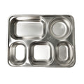 304 stainless steel fast food tray student canteen with cover five-compartment rice tray kindergarten compartment chinese style dinner plate serving plate