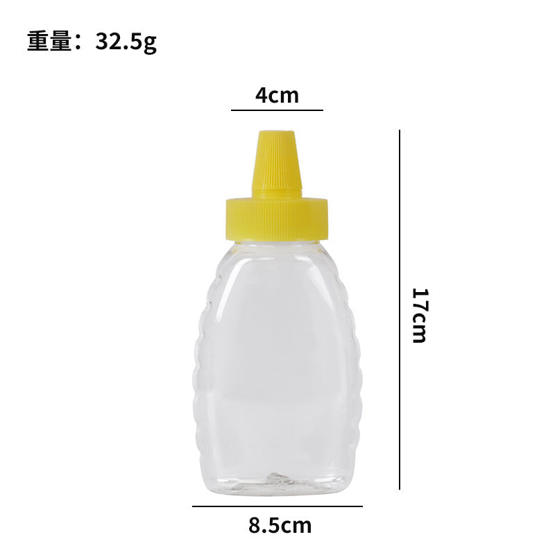 Honey plastic squeeze bottle fried chicken sauce tip cap salad juice squeeze condiment bottle transparent plastic refill bottle wholesale