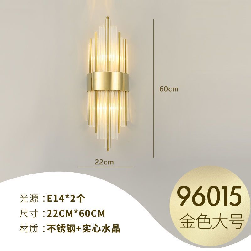 Accessible luxury style crystal wall lamp casual living room tv background wall bedroom bedside corridor aisle staircase wall lamp