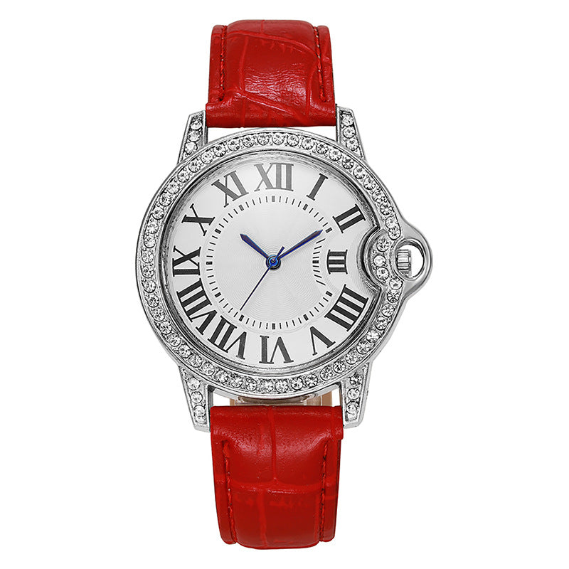 2025 new fashion diamond-studded women's watch with leather strap - quartz wristwatch, direct from manufacturer, ready to ship, dropshipping available