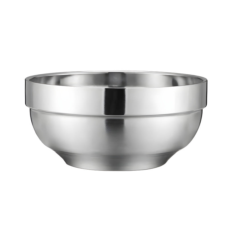 Thickened double-layer platinum bowl, 304 stainless steel children's rice bowl, insulated instant noodle bowl, student canteen ramen bowl, soup bowl