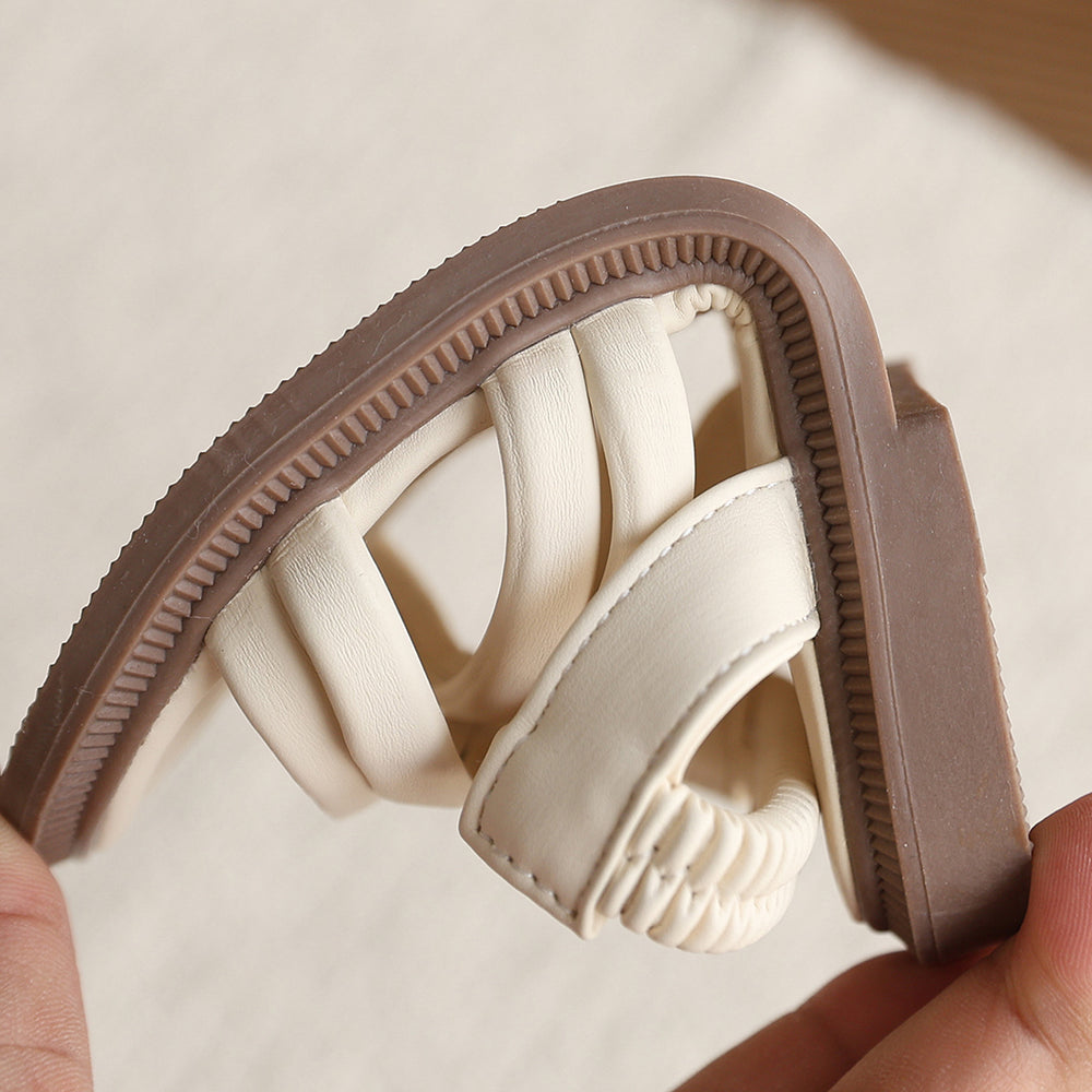 Kids' sandals:  summer korean style girls' crossover strap princess shoes, trendy mid-to-large children's performance & dance sandals