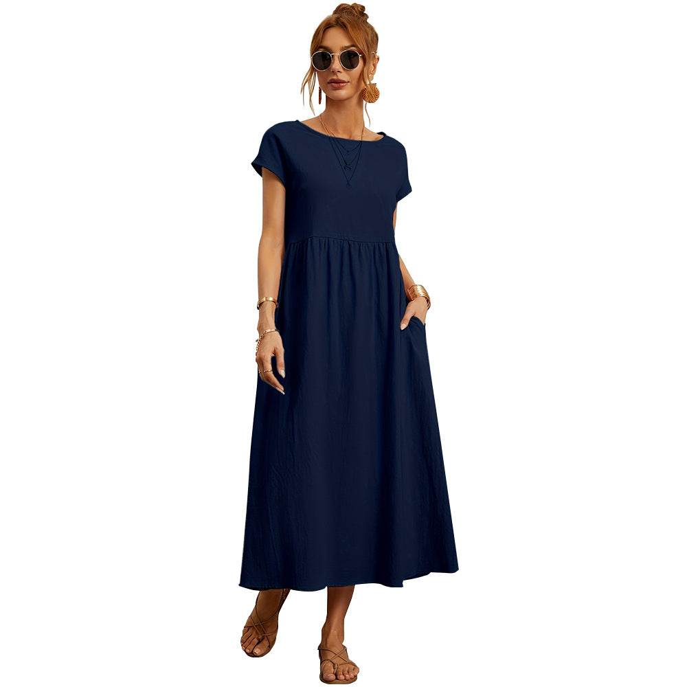 Ins european and american cross-border women's clothing  travel long casual dress  european and american clothing spring