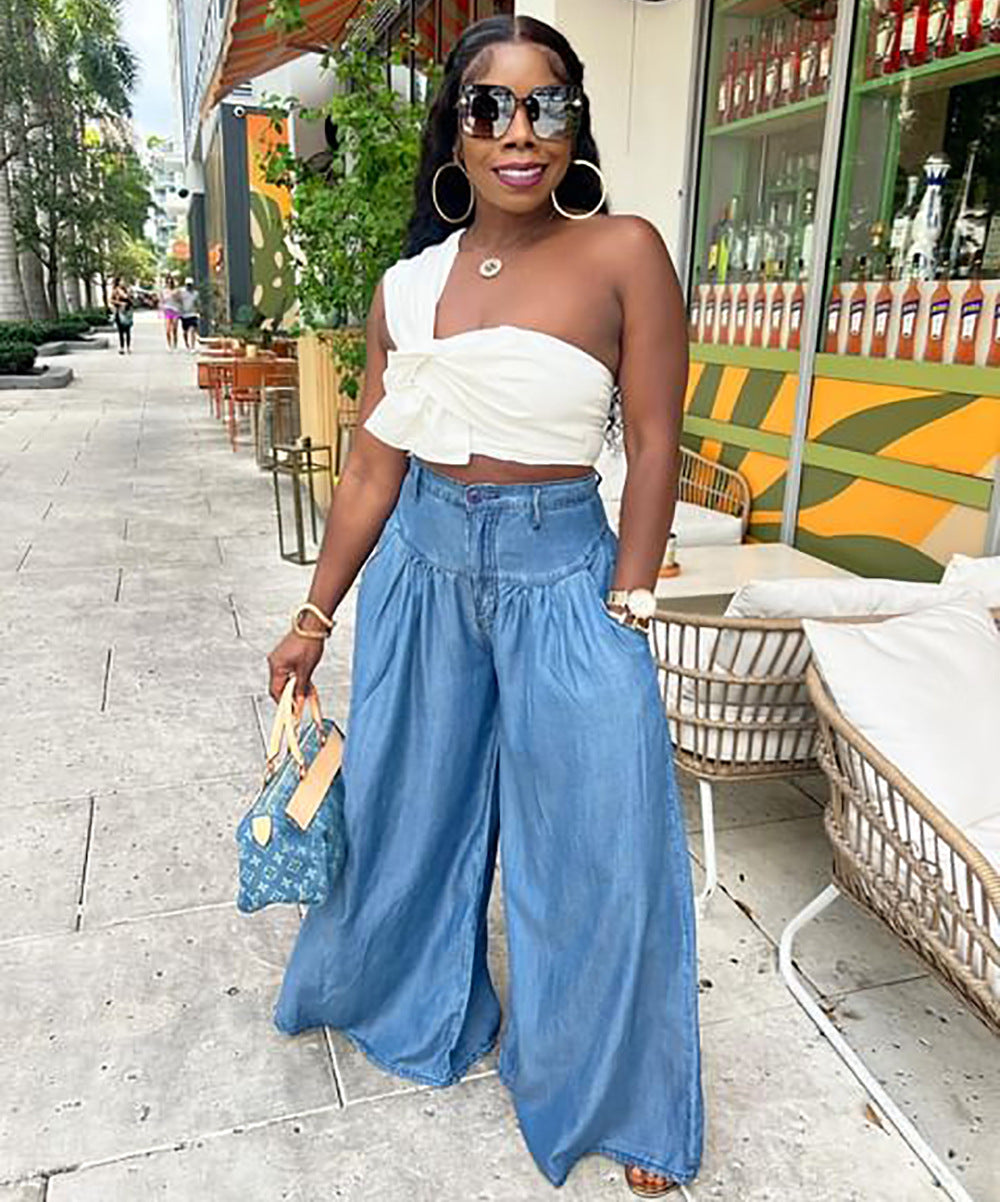 European and american cross-border women's clothing: -style casual pants - unique streetwear fashion, straight-leg, wide-leg, high-waisted trousers for women