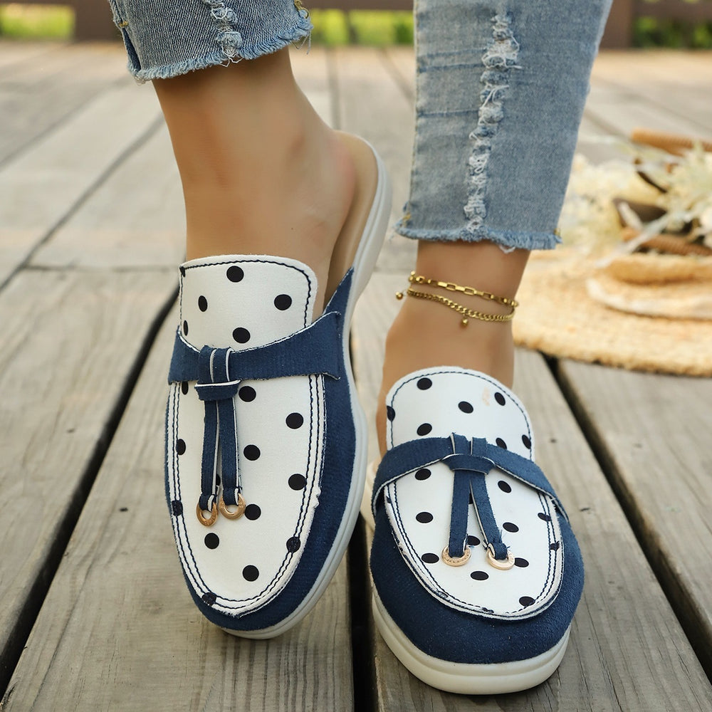 Export mary jane baotou half slippers women's summeroutwearplus size 43flats slip-on lazy women's shoes wholesale