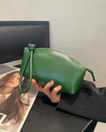Retro first-layer cowhide women's bag women's bag fashion practical dumpling bag shell bag casualeasiest for match clutch bag