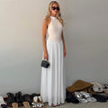 european and american women's clothing  summer new fashion elegant sleeveless slim-fit patchwork dress - wholesale for export