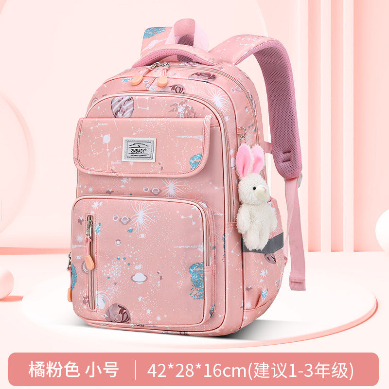 foreign trade primary school student schoolbag for girls in grades 1-3-6, spine-protecting kids backpack, lightweight and burden-reducing, wholesale