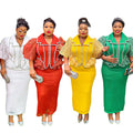 African plus size women's skirt suit cross-border export  new rhinestone patchwork two-piece dress