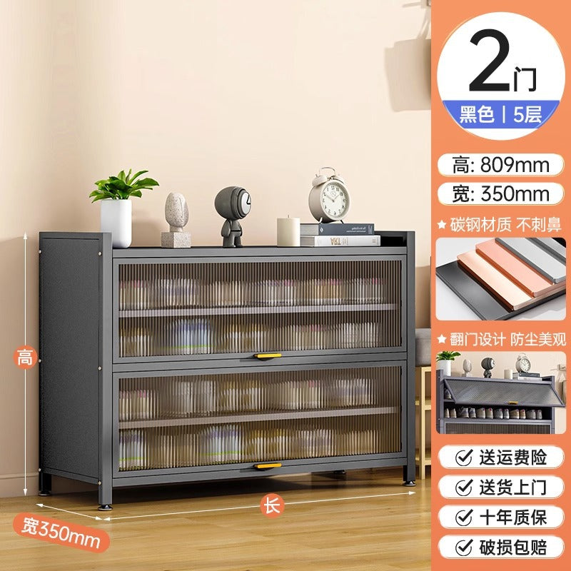 Household steel shoe cabinet dust-proof and moisture-proof shoe rack door all-in-one cabinet multi-layer floor-standing storage cabinet large-capacity storage cabinet