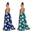 C6302 cross-border   fashion women's floral print sleeveless cami maxi dress