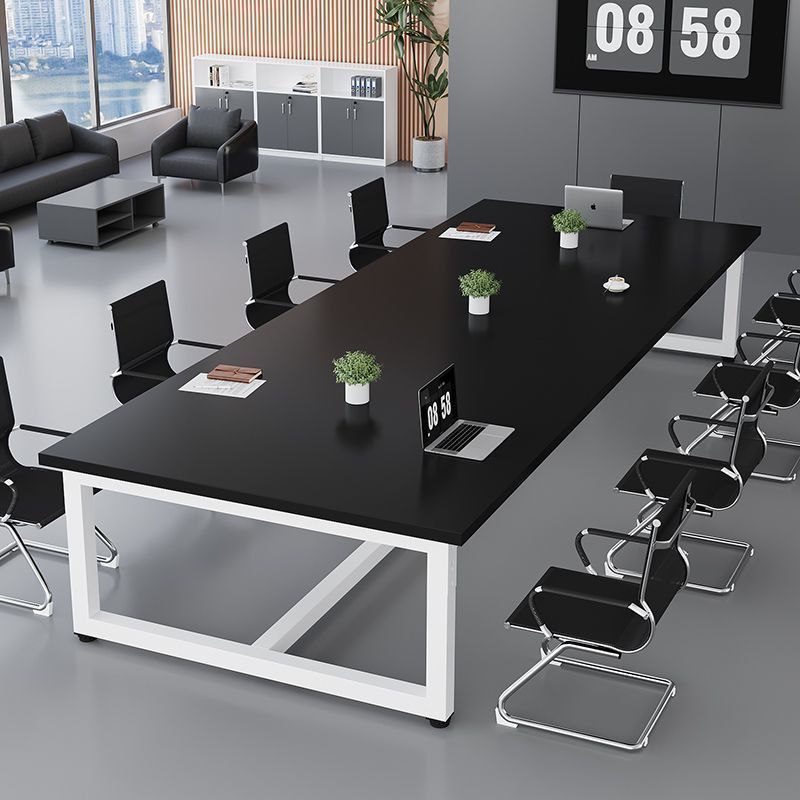 Conference table - modern minimalist executive desk - meeting table with chairs - conference room workstation - training table