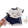 Girls' summer outfit set, new  korean style cartoon kt print short sleeve and shorts, class a pure cotton sweet set