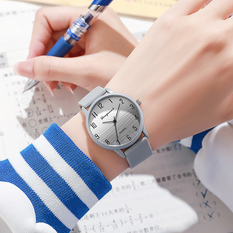 new casual minimalist jelly color women's watch student fashion round silicone strap quartz watch for girls