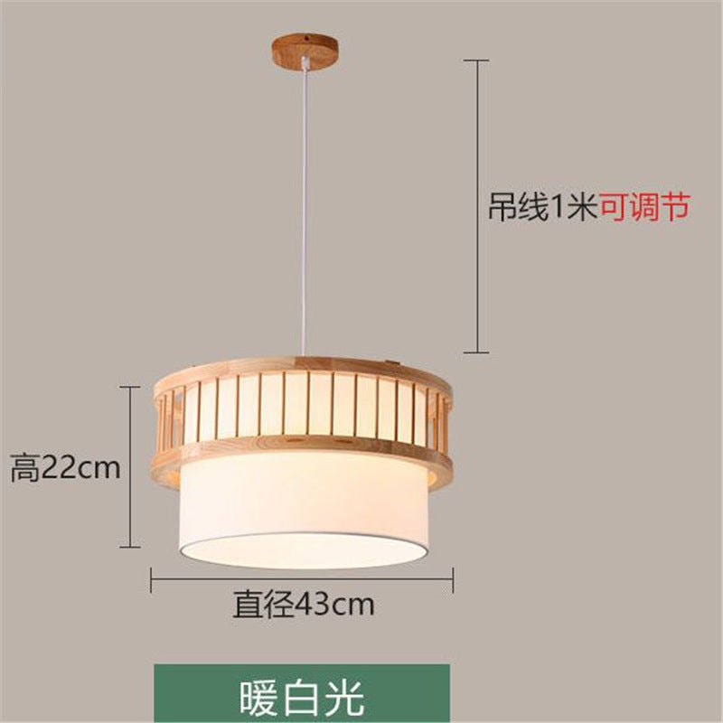 Nordic solid wood pendant light - restaurant, dining, hotel private room, noodle shop hanging lamp - japanese style master bedroom lighting fixture