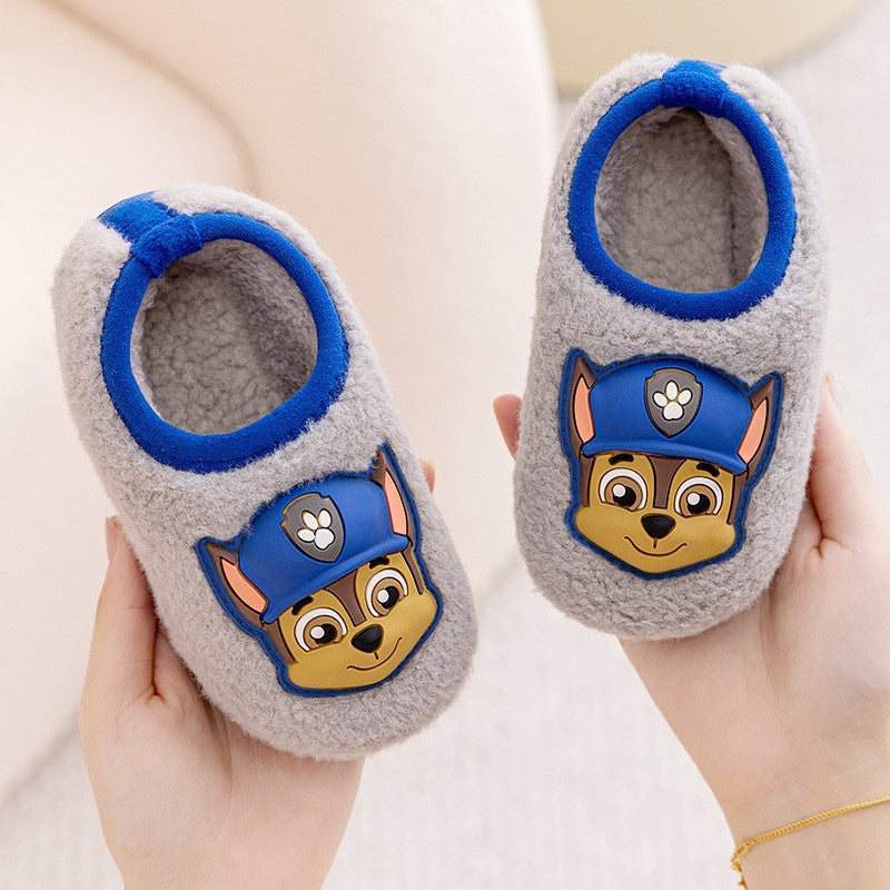 Factory direct wholesale custom paw patrol kids' cotton slippers - 2025 new winter indoor closed-toe non-slip cotton slippers