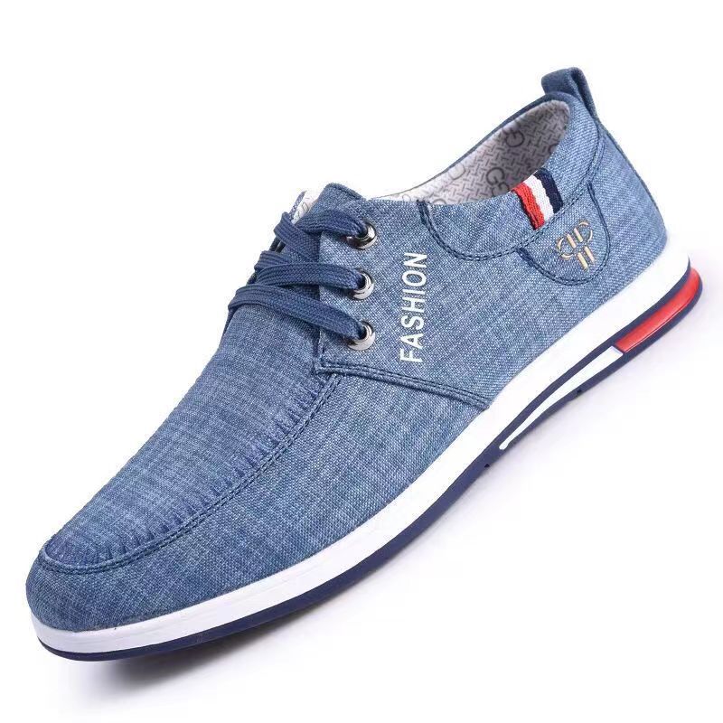 Men's youth korean style british fashion trendy men's shoes business shoes slip-on casual canvas shoes wholesale dropshipping
