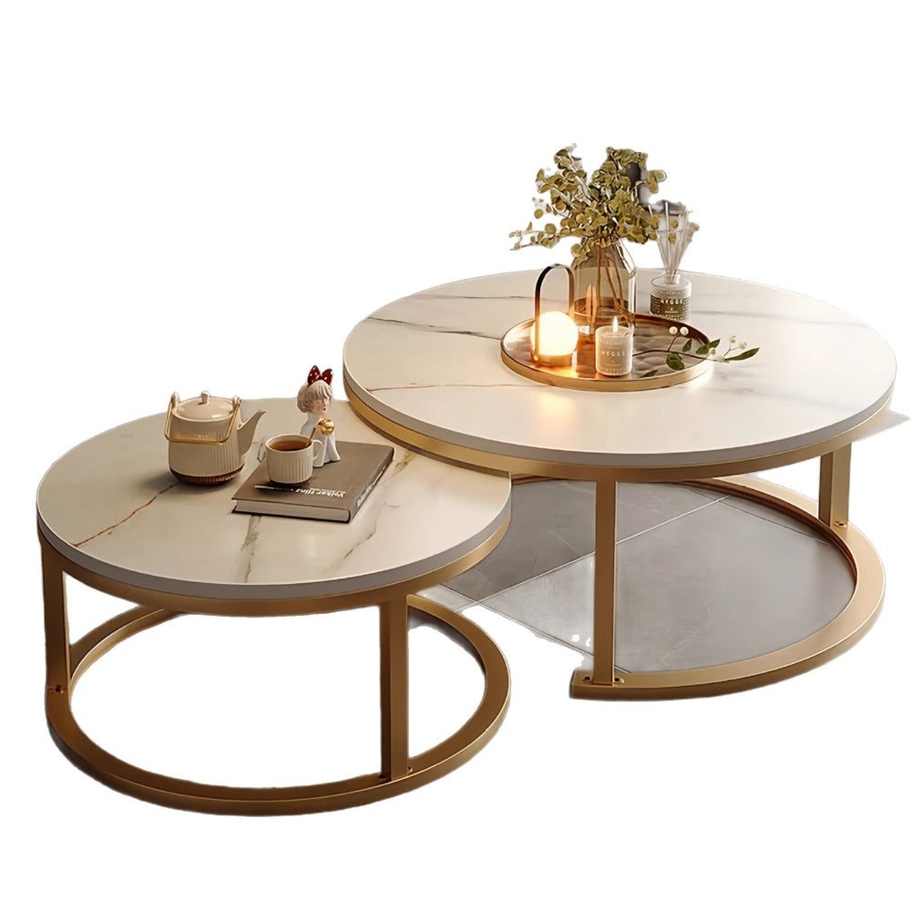 Coffee table living room home round small table small apartment light luxury minimalist modern rental apartment coffee table 2025 new model