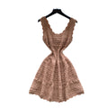 Xiaoxiangfengclassy contrast colorbows strappy long sleevesdress women's metal buckle waist slimming lookknitting short skirt